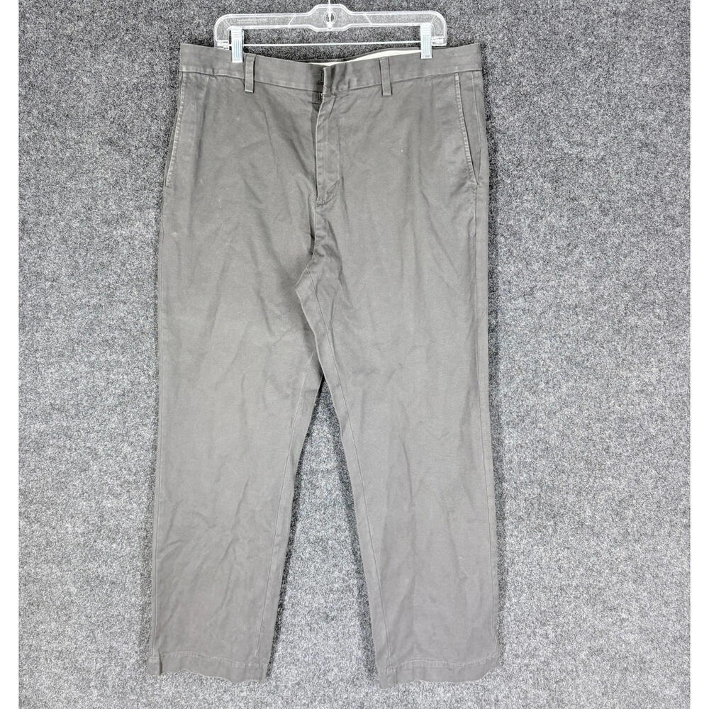 Banana Republic Pants Men 36/32 Gray Mid Rise Flat Front Chino Straight Pockets